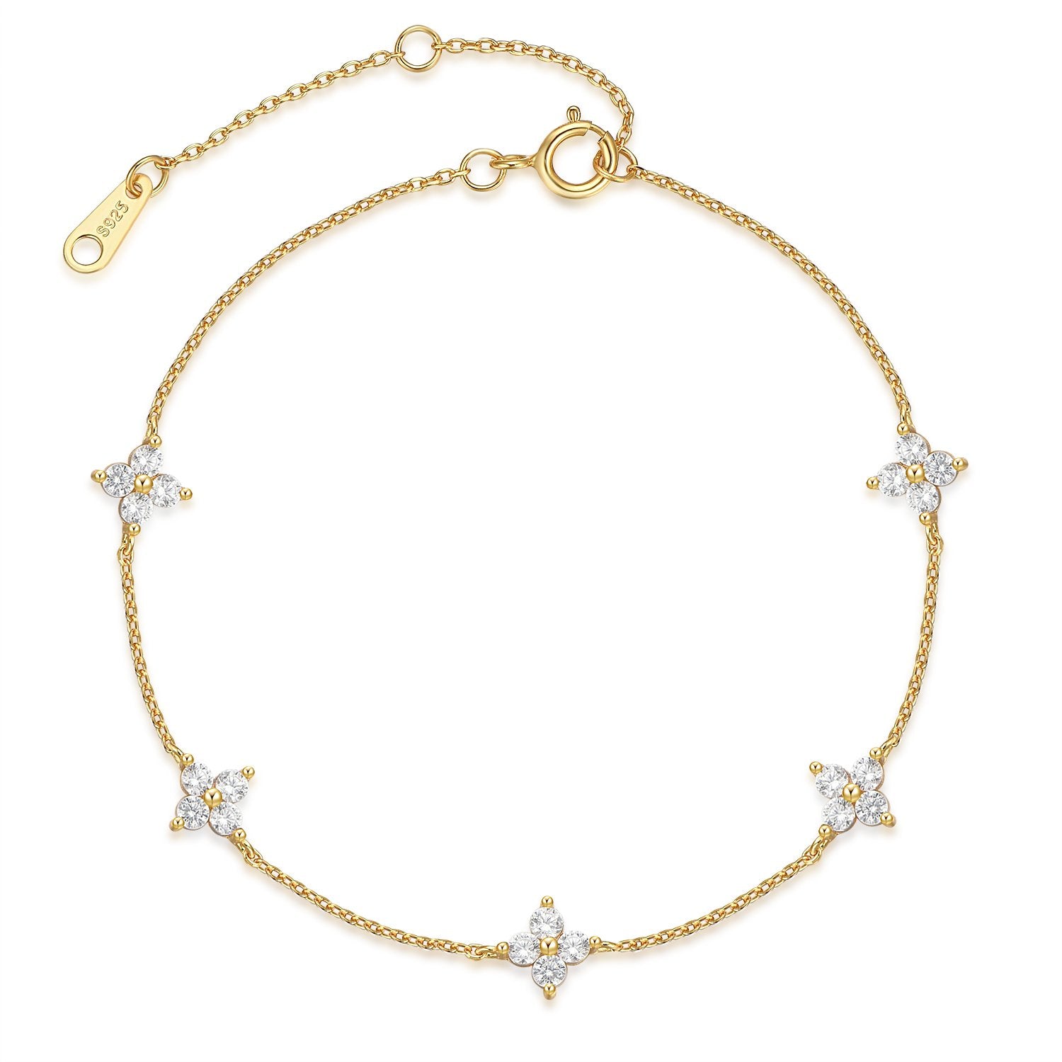 Dainty Flower 925 Silver Bracelet