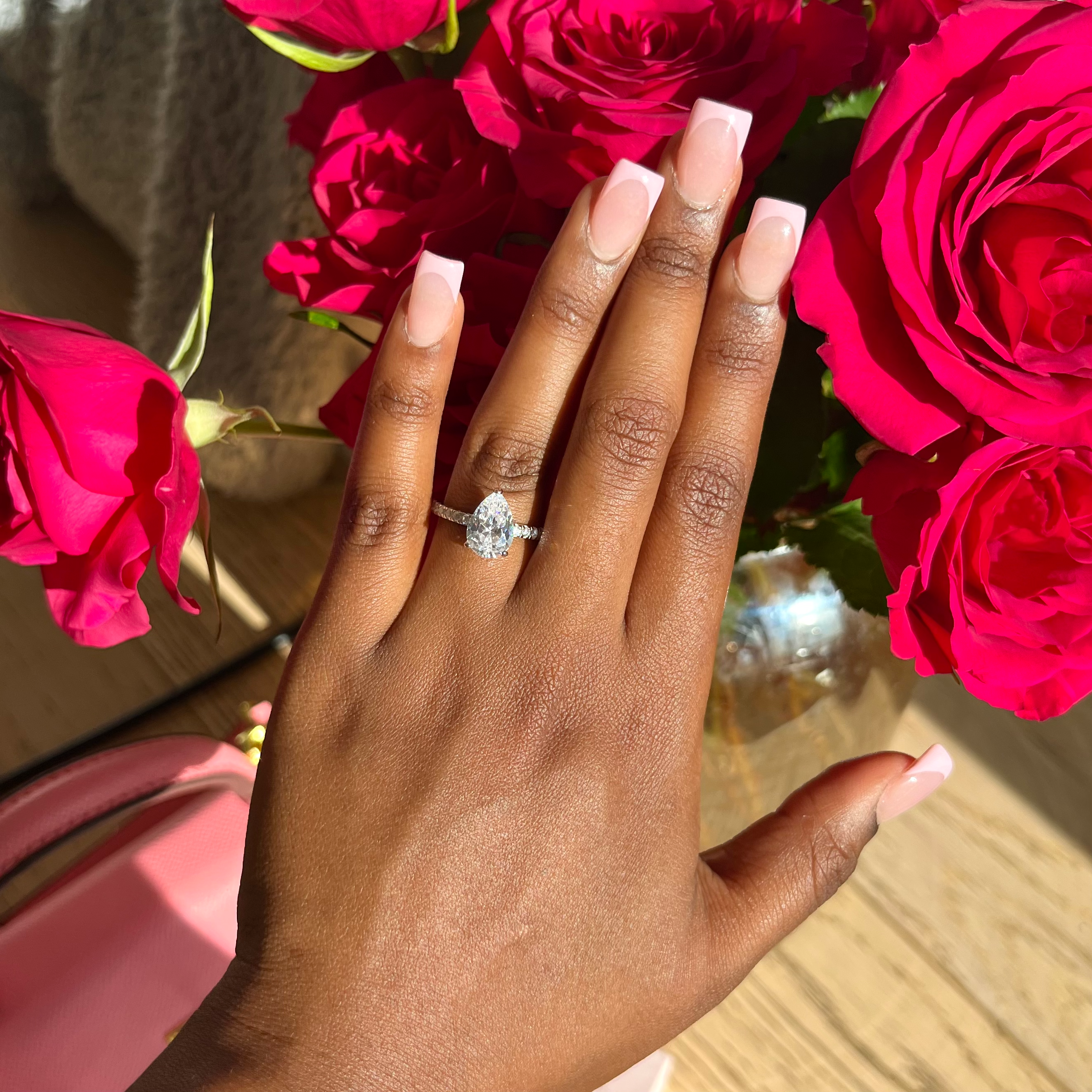 Pear Cut 2CT 925 Silver Ring