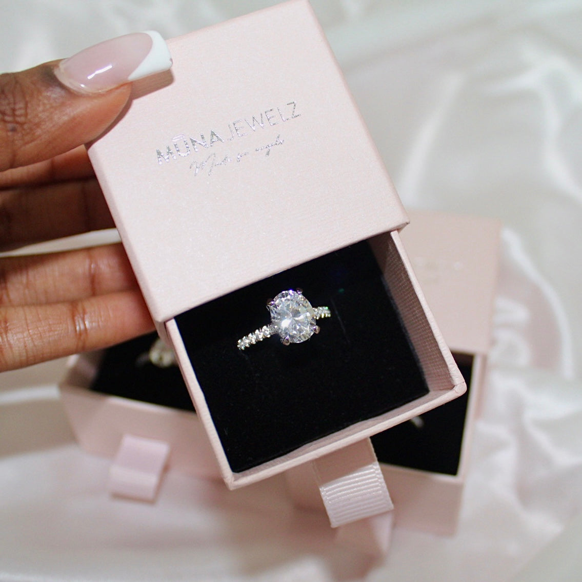 Oval Cut 3CT 925 Silver Ring