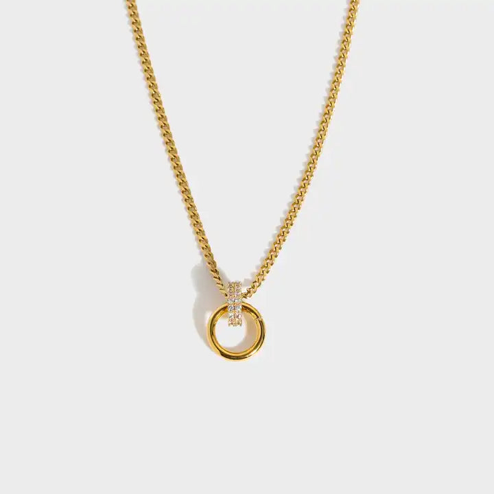 Linked Crystal Gold Necklace