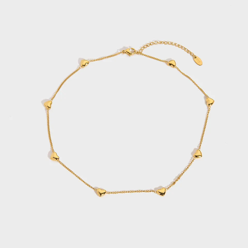 Romantic 18k Gold Hearts Necklace