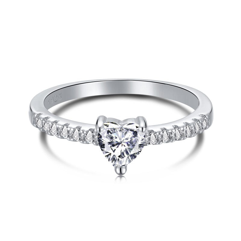Sparkling Heart 925 Silver Ring