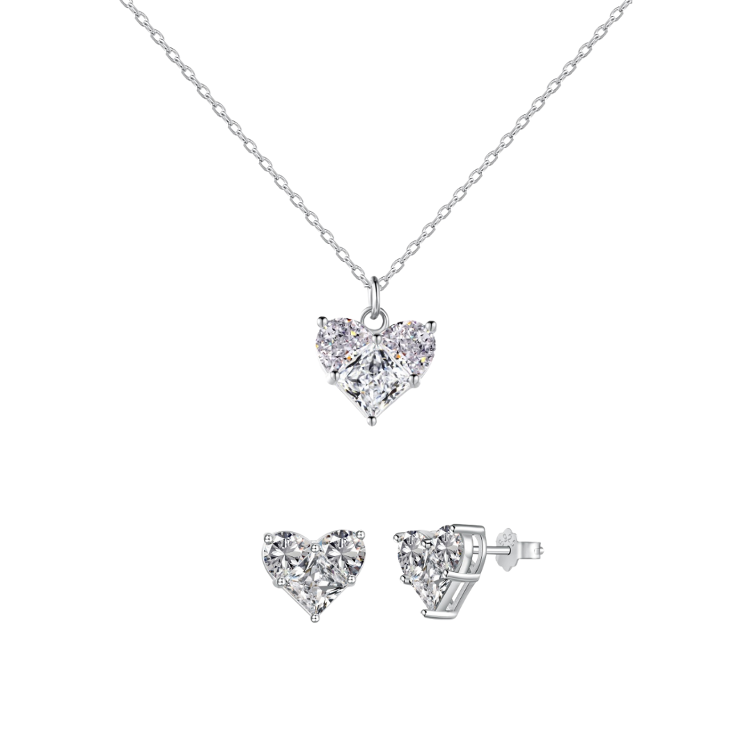 Lover Girl 925 Silver Necklace and Earring Set