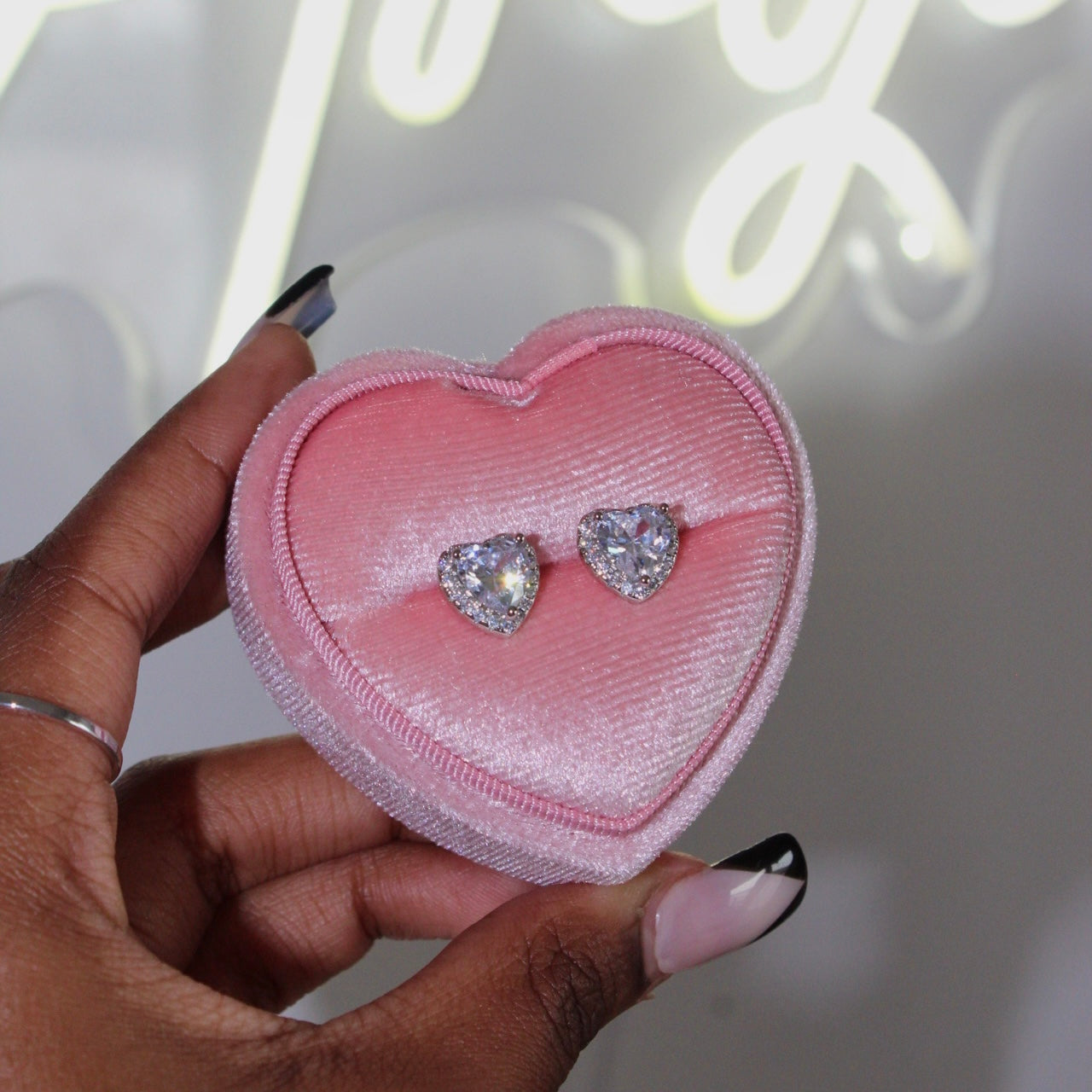 Love 925 Silver Earring and Ring Set - Muna Jewelz